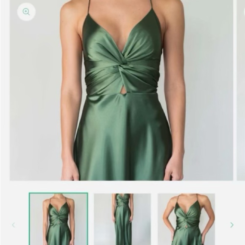 Elegant Green Satin Dress